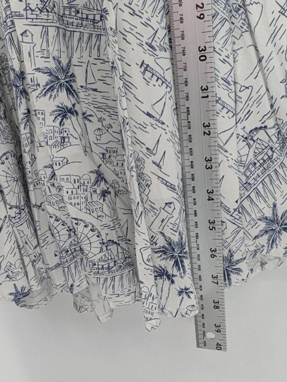 Old Navy $59 Large Blue White Coastal Toile Print Cami Smocked Back Dress - Picture 10 of 14
